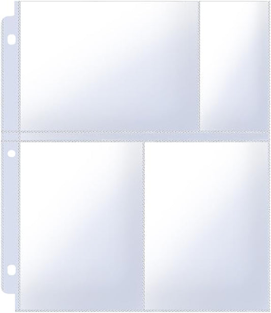 4x6 Photo Sleeves Clear for 3 Ring Binder (240 Pictures), Heavy Duty Plastic Album Refill Pages, Postcards Page Protectors 40 Pack