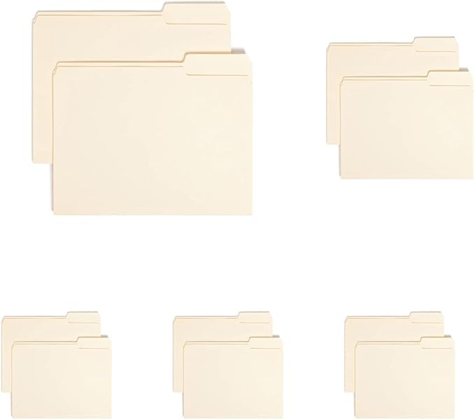 Smead File Folder, 1/3-Cut Tab Right Position, Letter Size, Manila, 100 Per Box (10333) (Pack of 5)