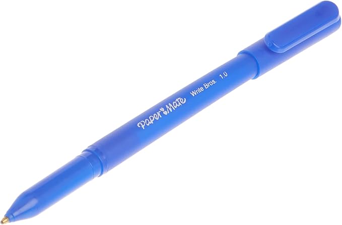 Paper Mate Ballpoint Pens, Write Bros. Blue Ink Pens, Medium Point (1.0mm), 60 Count