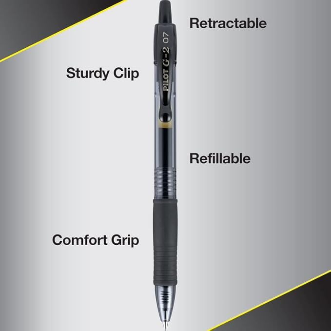 Pilot G2 Premium Gel Pens, Gel Roller Pens, Fine Point 0.7 mm Assorted Colors 20 Count