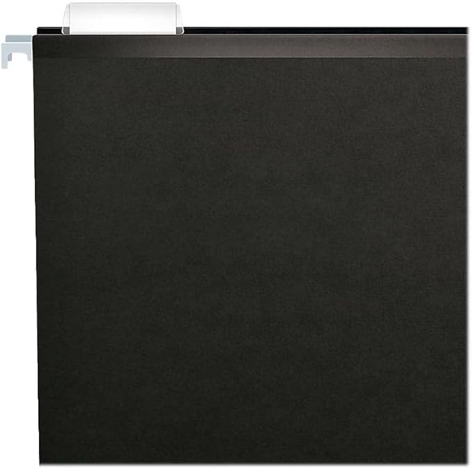 Pendaflex 04152 1/5 BLA Reinforced Hanging File Folders, Letter Size, Black, 1/5 Cut, 25/BX (4152 1/5 BLA)