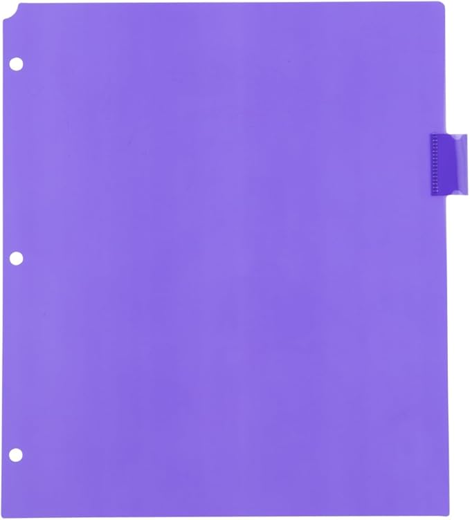 JAM PAPER Plastic Index Tab Dividers - 8-Tab - 9 3/4 x 11 1/2 - Multicolor - 8 Tabbed Dividers/Pack