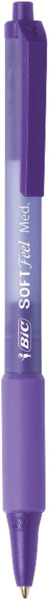 BIC Soft Feel Retractable Ballpoint Pen with 1.0 mm Medium Point and Comfortable Grip, 18-Count in Assorted Ink Colors