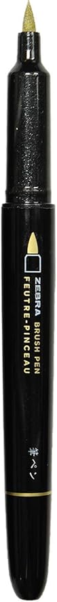 Zebra Pen, Metallic Brush Pens, Gold, Silver, and Rose Gold Ink, Medium Brush Tip Mimics Artist’s Paint Brush for Calligraphy and Lettering, Acid-Free Ink for Light and Dark Paper, 3-Pack (01603)