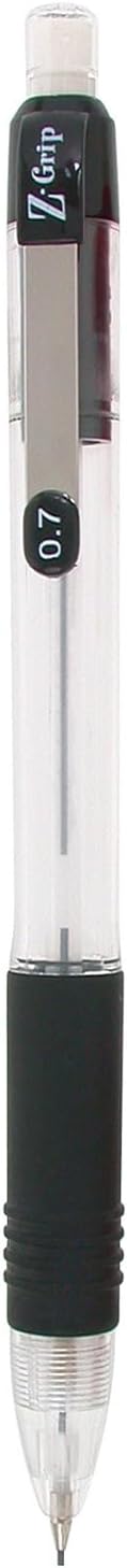 Zebra Pen, Z-Grip Mechanical Pencil, Smooth Writing, Latex-Free Grip, 0.7mm Lead, #2 HB, Pre-Loaded with Lead and Eraser, for School, Office, Everyday Use, Refillable, Clear Barrel, 24-Pack, (15241)
