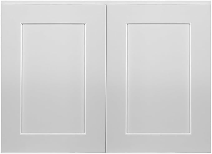 Design House Brookings Shaker Fully Assembled Wall Kitchen Cabinet W3324, 33 W x 12 D x 24 H, Painted White, Solid Wood, Design House, 613406