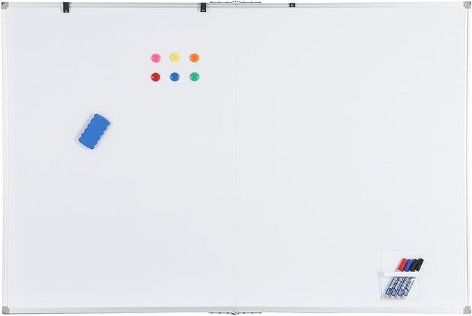 Magnetic Whiteboard 60x40 Inch - Large Dry Erase Board for Wall with Aluminum Frame & Deep Pen Tray - Smooth Writing Surface for Office, Classroom, Home & Conference Room