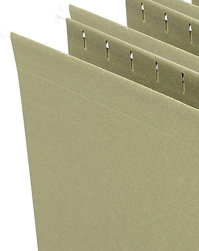 Staples Hanging File Pockets, Letter Size, 3.5" Expansion, Straight‑Cut, Standard Green – 4/Box