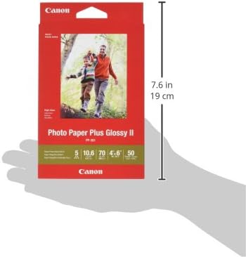 Canon Glossy Photo Paper Plus II, 4"x6"(50 Sheets)