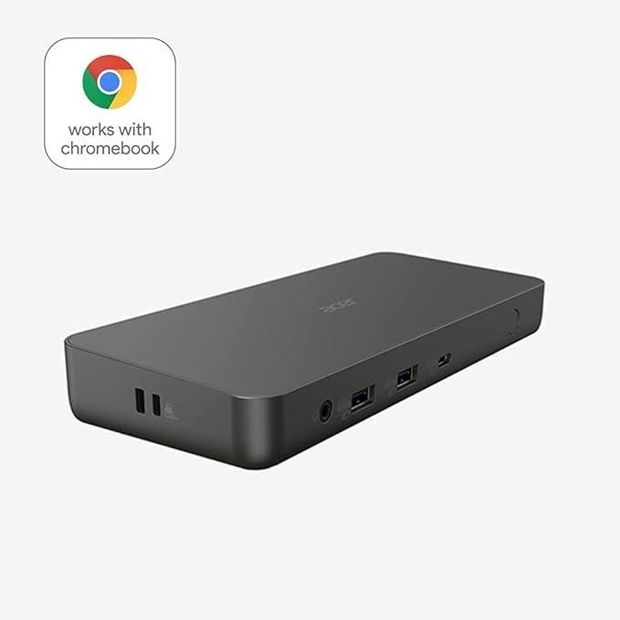Acer 15 in 1 USB Type-C Docking Station Certified by Google, up to 3 Monitors (2 x HDMI + 2 x DP), 65W PD Power, 7 USB Ports, RJ45 Ethernet, Dock for All Chromebooks - Acer, Dell, HP, Lenovo, ASUS