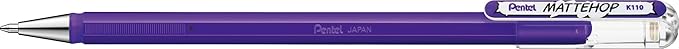 Pentel Mattehop 1.0mm Gel Roller 7pc Wallet - Original Colours