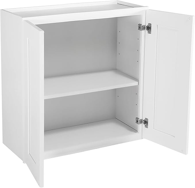 Design House Brookings Shaker Unassembled Wall Kitchen Cabinet W2424, 24 W x 12 D x 24 H, Painted White, Solid Wood, Design House, 561571