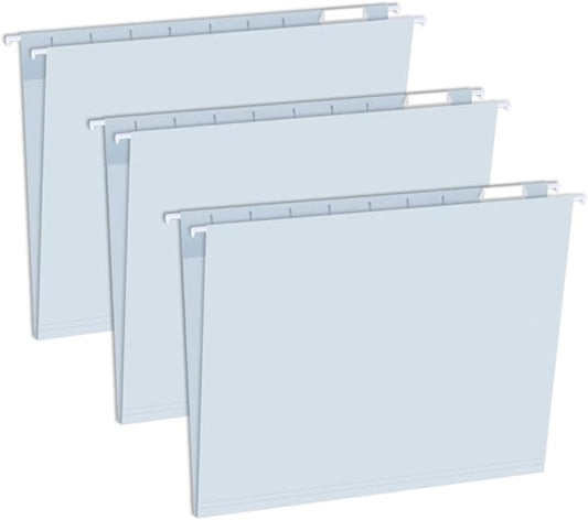 50pcs Blue Decorative Hanging File Folders,Filing Cabinet, Letter Size with 1/5-Cut Adjustable Tab Durable, 50 pcs Per Box,Cute,Color,Pastel