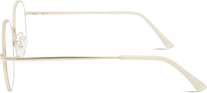 Kenneth Cole REACTION Women's KC1512-B Round Blue Light Blocking Eyewear Frames, Gold, 58mm