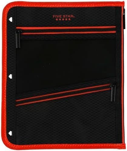 Five Star Pencil Pouch, Pen Case, 3-Pocket Zipper Pouch, Fits 3-Ring Binder, Random Color Shipped, 1 Count (50642) (Pack of 12)