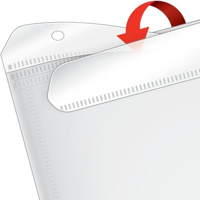 Cardinal Plastic Zippered Binder Pockets, 3-Hole Punched, Fits Full Letter Size 8-1/2" x 11" Sheets, Clear with Multicolor Zippers, 5 Count (14650) (Pack of 8)