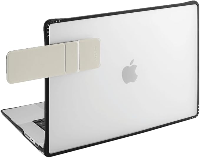 CASETiFY Snappy Laptop Phone Mount [Compatible with Magsafe] - Beary Sweet - Black/Beige
