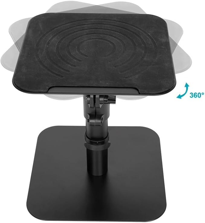 Monoprice Desktop Freestanding Speaker Stands Pair Adjustable with Cable Management, for Medium/Large Bookshelf Studio Monitor Speakers