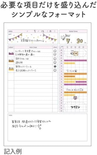 Kokuyo Campus Study Planner Notebook, Daily Ruled, Semi-B5, Mint Green, for 63 Days, Japan Import (NO-Y80MD-G)