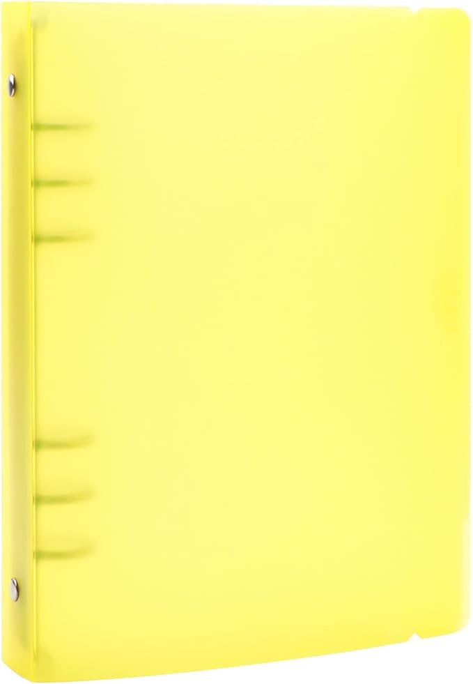 BAOFALI 3Pcs/Set A5 6 Ring Binder Cover Clean Transparent Soft PVC for Refillable Notebook Shell withMatte surfaceforStamp & Die Storage (Yellow)