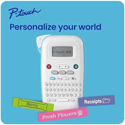 Brother P-Touch PT-N25BT Personal Connected Label Maker, Bluetooth, Design&Print2 app, Portable, Handheld and Prints with P-Touch Btag½â€ (12mm) Wide Color Label Tapes