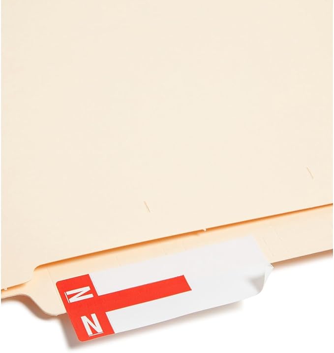 Smead AlphaZ NCC Color-Coded Label, A&N, Label Sheet, Red, 100 per Pack (67152)
