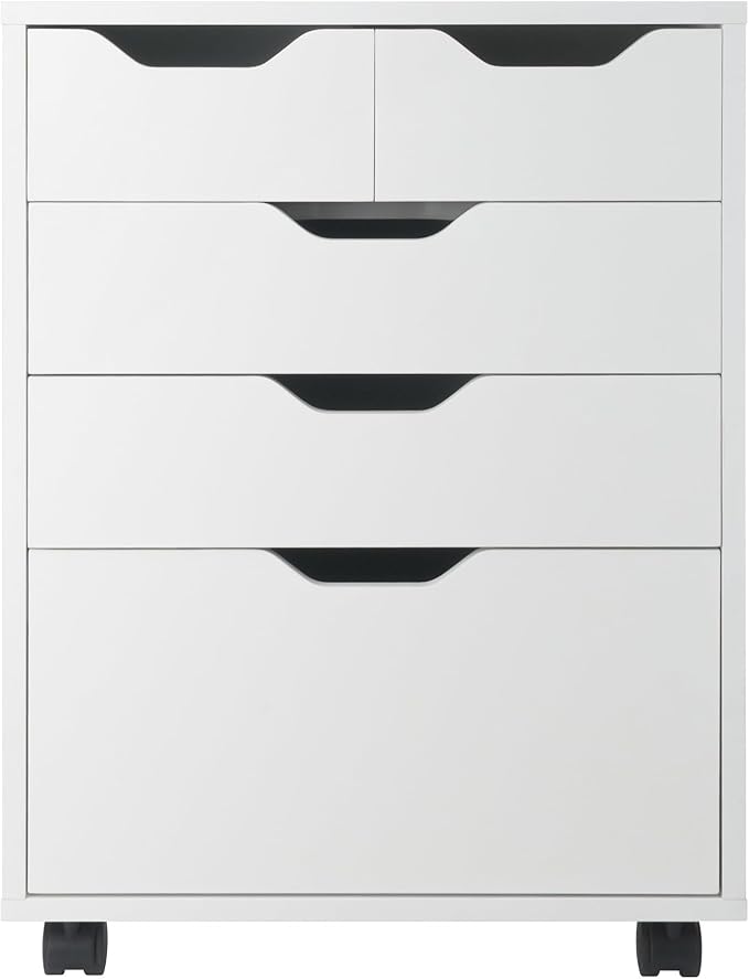Winsome Halifax Bins & Drawers Mobile Cabinet, for Home Office, White