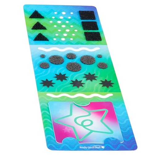 Really Good Stuff 12PK Sensory Deluxe Plastic Desktop Reference Nameplate with 19 Textured Shapes, Cut-Out Squiggles, and a Removable Sensory Design to take on The go
