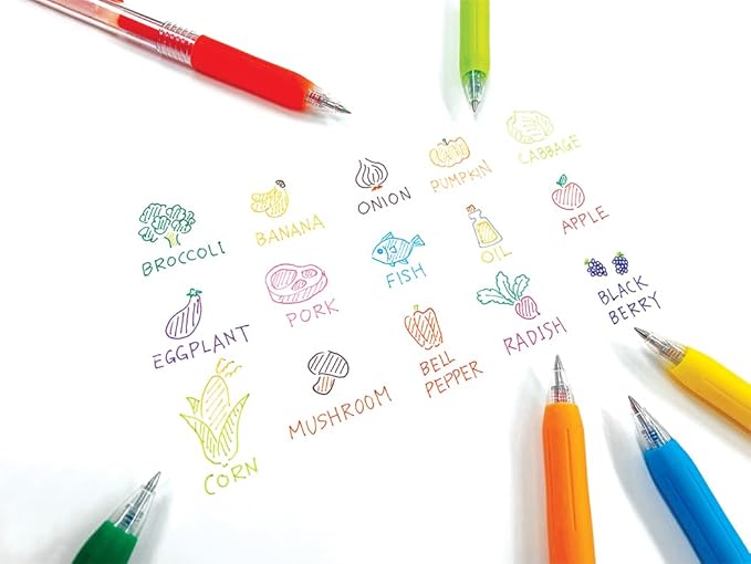 Zebra Pen Sarasa Clip Retractable Gel Pen, 0.5mm Fine Point, Rainbow Assorted Vibrant Ink Color, Water-Based, Ideal for Office and School, Journal, Note Taking and Planner Use, 20-Pack (47220)