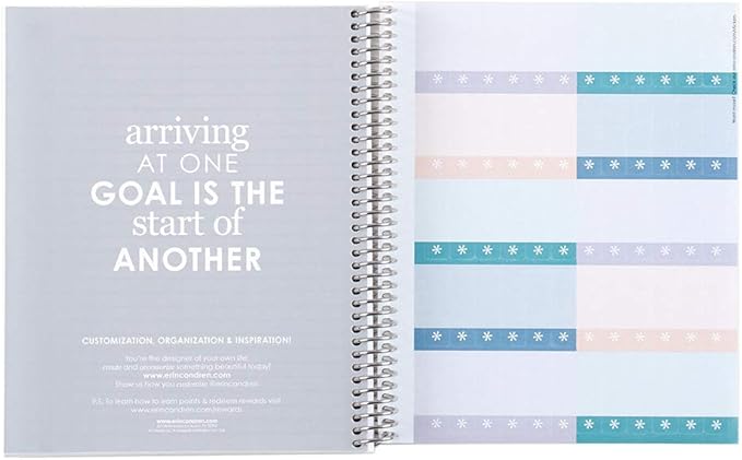 Erin Condren 8.5" X 11" Spiral Bound Productivity Notebook, Starry Sky, Functional 160 Lined Page and 80Lb Thick Paper Spiral Notebook, Stickers Included