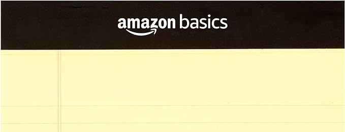 Amazon Basics 50-Sheet Narrow Ruled Lined Writing Note Pad, 5" x 8", 12-Pack, Canary, Perforated