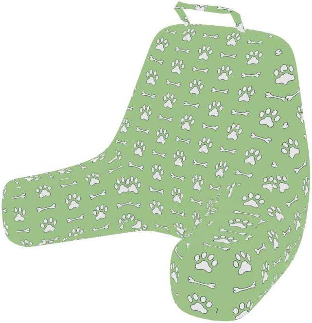 Ambesonne Paw Print Reading Pillow Cover, Greenery Monochrome Pet Themed Pattern with Foot Marks and Bones, Unstuffed Printed Bed Rest Case from Soft Fabric, XL Size, Pastel Green and White