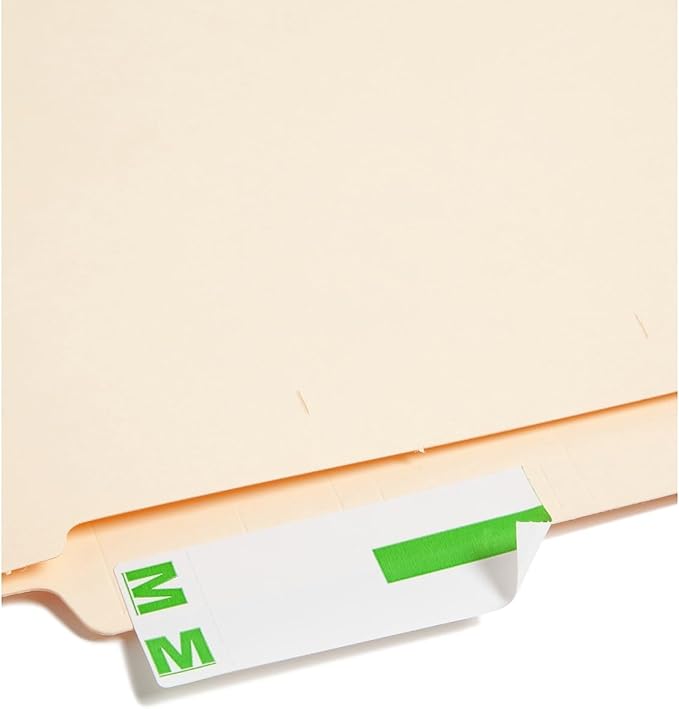 Smead AlphaZ NCC Color-Coded Label, M&Z, Label Sheet, Light Green, 100 per Pack (67164)