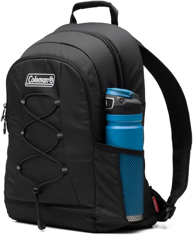 Coleman Chiller Insulated Backpack Cooler, Leakproof 28-Can Backpack Cooler with 12+ Hour Ice Retention, Made with Recycled Materials, Great for Beach, Camping, Hiking, Tailgates, Groceries, & More