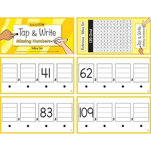 Really Good Stuff Tap and Write Missing Numbers - 123 Cards