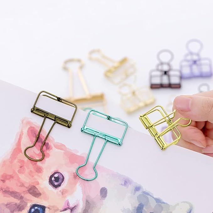Small Binder Clips, 36 Pack, 3/4 Inch, Standard 19mm, Hollow Out Black, Capacity 0.31 Inch, Fold Clamp, Wire Clip, Paper Clips, Office Clips, School & Home Use