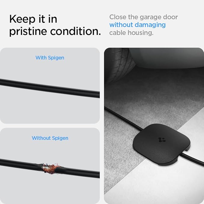 Spigen DuraPro Cable Garage Door Pass Protector Designed for Tesla Mobile Charger and Tesla Gen 3 Wall Connector (Tesla Model 3/Y/X/S 2025/2024/2023/2022) | Valentines Day Gift