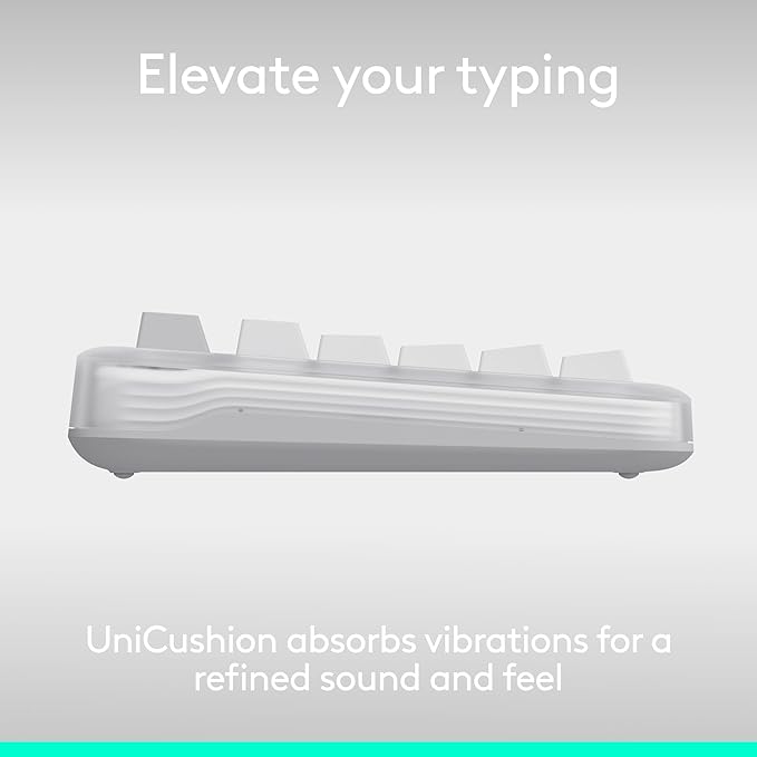 Logitech Alto Keys K98M Wireless Mechanical Keyboard, Customizable Keyboard with Vibration Absorbing Gasket, Backlit Keys, Bluetooth, USB-C Charging, for PC, Mac, Laptops - Off-White