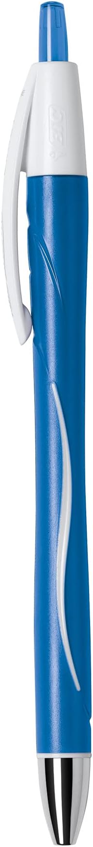 BIC Glide Exact Blue Retractable Ballpoint Pens, Fine Point (0.7mm), 12-Count Pack, Ultra Smooth Writing Blue Pens