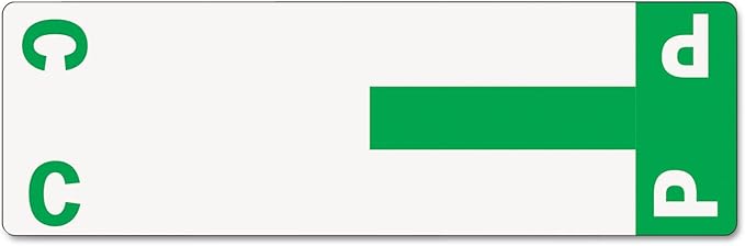 Smead AlphaZ NCC Color-Coded Label, C&P, Label Sheet, Dark Green, 100 per Pack (67154)