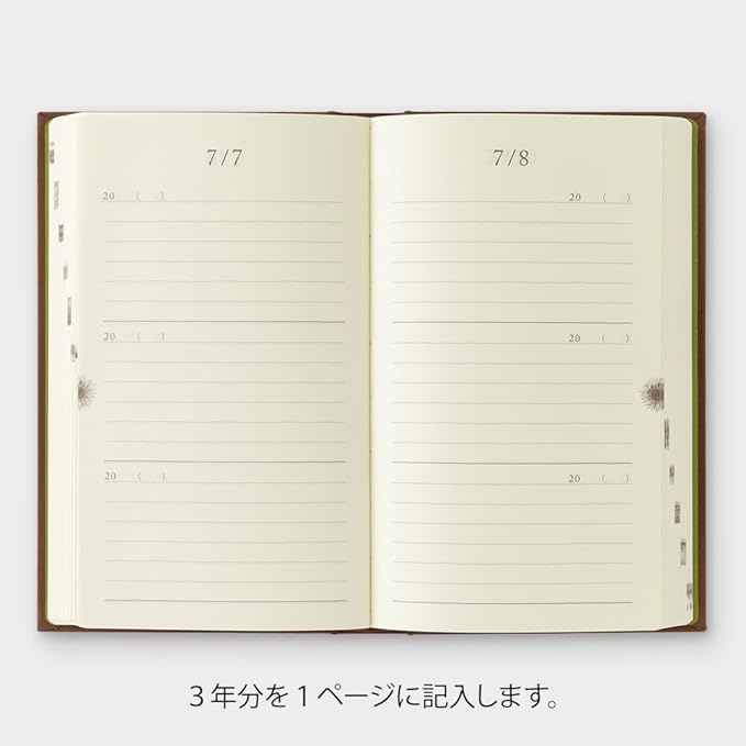 DESIGNPHIL Midori 12395006 Diary, 3 Year Consecutive Door, Brown