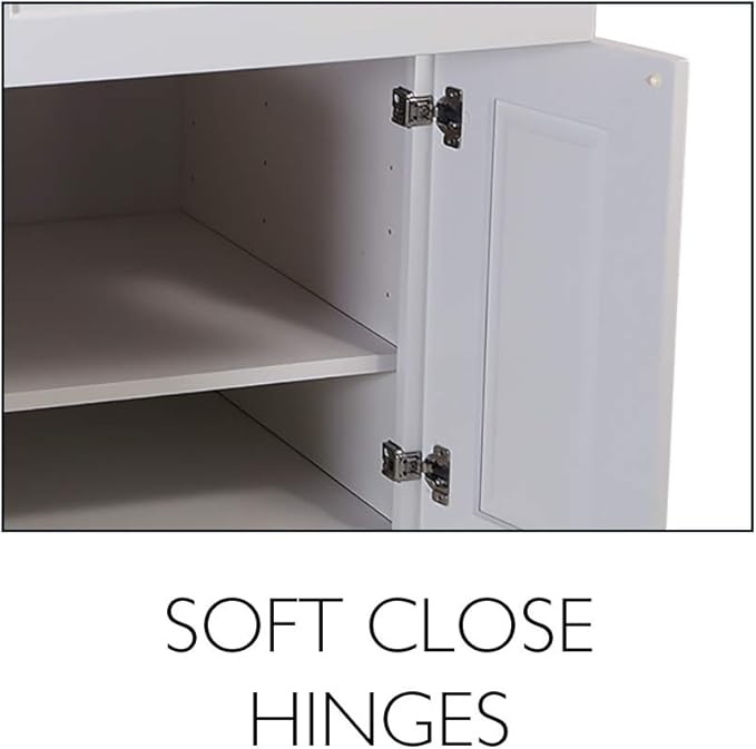 Design House Brookings Shaker Unassembled Wall Kitchen Cabinet W3624, 36 W x 12 D x 24 H, Painted White, Solid Wood, Design House, 561613