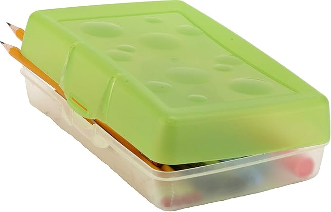 Storex Pencil Box, 8.38" X 5.63" X 2.5", Randomly Assorted Colors