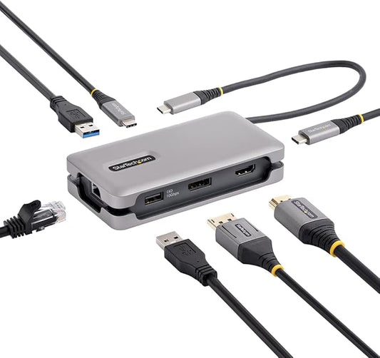StarTech.com USB-C Docking Station for MacBook Pro M1 M2 M3 M4 and Windows, 4K 60Hz HDMI, HDR, USB 10Gbps Hub, 100W Laptop Charging, GbE, 1ft/30cm Cable