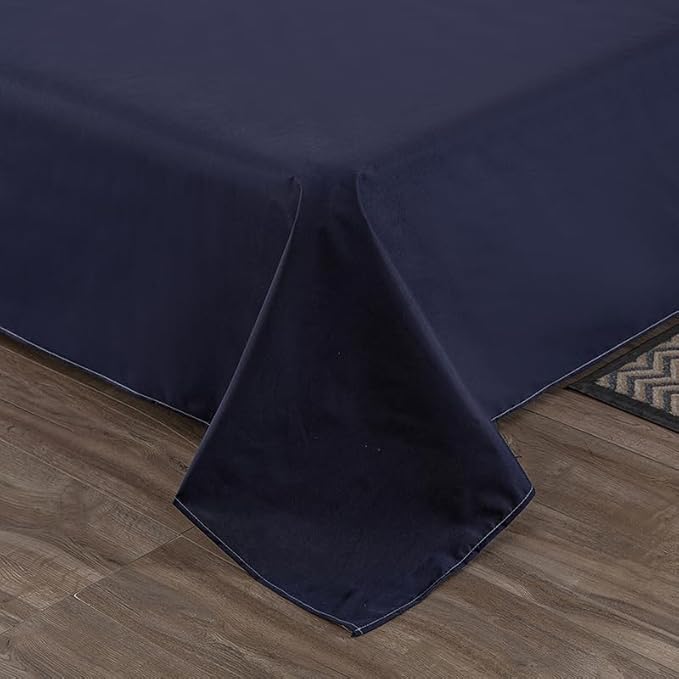 WenBags Lightweight Waterproof Flat Sheet 90 * 98 Inches King Size - Mattress Protector for Bed & Couch, Pet Hair Resistant Cover Ideal for Dogs & Cats, Perfect for Hotels & Hospitals (Navy Blue)