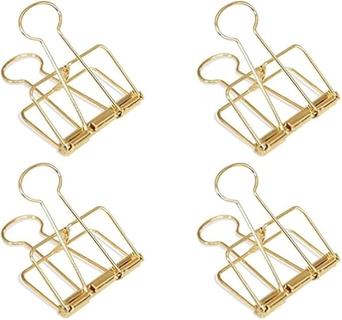 4Pcs Golden Hollow Out Long Tail Wire Binder Clips Paper Binder Clip Large 51mm Binder and Paper Clips Small in Size and Light in Weight, Clamps and Rings, Clamps and Rings
