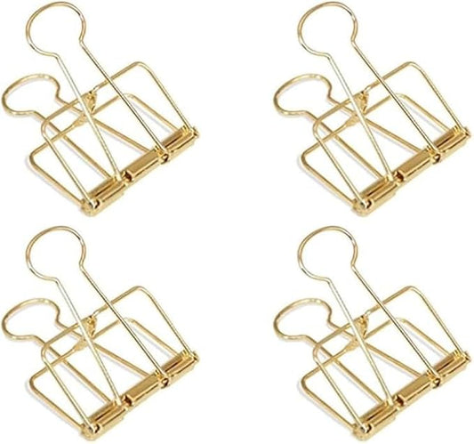 4Pcs Golden Hollow Out Long Tail Wire Binder Clips Paper Binder Clip Large 51mm Binder and Paper Clips Small in Size and Light in Weight, Clamps and Rings, Clamps and Rings