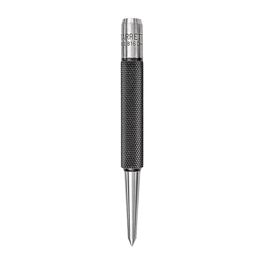 Starrett Steel Prick Punch with Knurled Grip for Precise Positioning and Secure Holding - Hardened and Tempered Steel, 4" Length, 5/32" Diameter Tapered - 816D