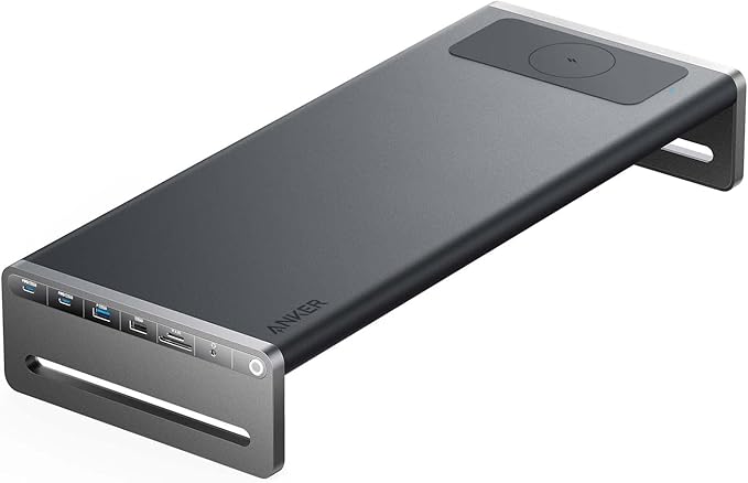 Anker 675 USB-C Docking Station (12-in-1, Monitor Stand, Wireless) with 10Gbps USB-C Ports, 4K@60Hz HDMI Display, Wireless Charging Pad, for Lenovo ThinkPad, MacBook Pro M1 / M2