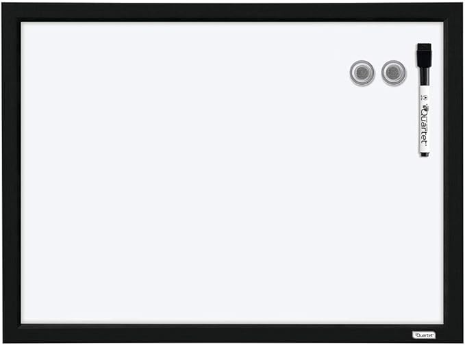 Quartet Magnetic Whiteboard, 17 x 23 inches White Board, Dry Erase Board, Black Frame (MWDW1723M-BK)